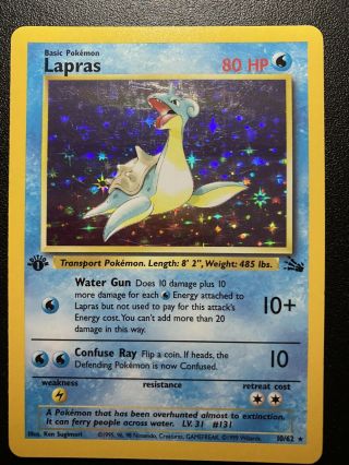 1999 Pokémon Lapras 1st Edition Holo 10/62