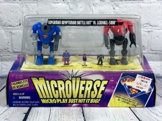 Microverse Superman Kryptonian Battle Suit Vs Lexoskel - 5000 1996 Hasbro Kenner