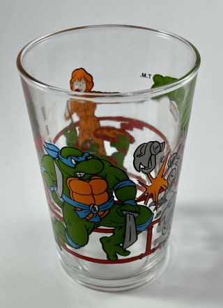 Tmnt Ninja Turtles Vintage Drinking Juice Glass Mirage Studios Four Inches Tall