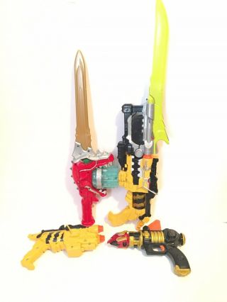 Power Rangers Dino Charge Swords And Blasters Mega Force Red Green Yellow