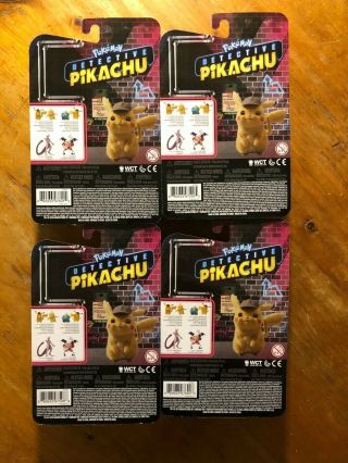Complete Set Of Pokemon Detective Pikachu Movie Set Figures.  Pikachu:Mewtwo; Etc 2