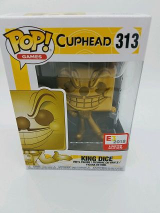 Funko Pop Games Cuphead King Dice Gold 313 E3 2018 Limited Edition Vinyl Figure