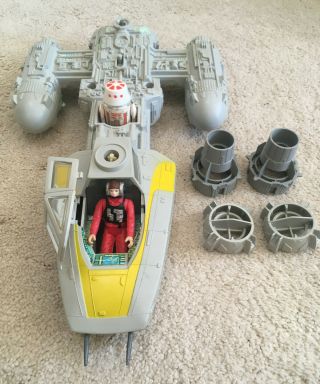Star Wars Vintage Kenner Y - Wing Vehicle With B - Wing And R5 - D4 Figures