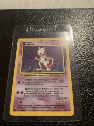 Pokemon Card Mewtwo Base Set Holo Foil Lp 10/102