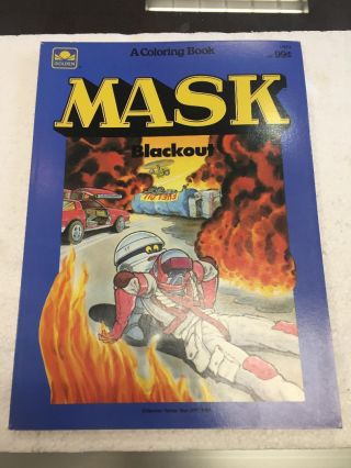 1986 M.  A.  S.  K.  Blackout Coloring Book Kenner Nos Trakker T - Bob
