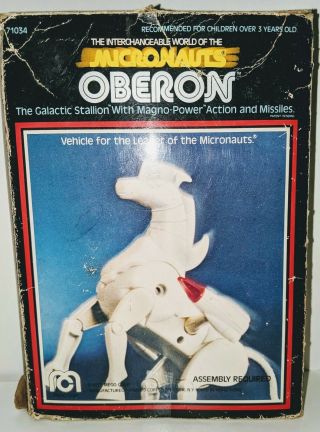 Vintage Mego Micronauts Oberon Horse Robot,  Box,  Instructions And Accessories