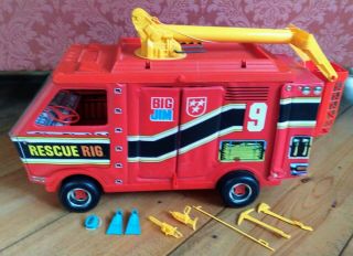 1971 Big Jim Rescue Rig Emergency Vehicle W/ Accessories Mattel Usa