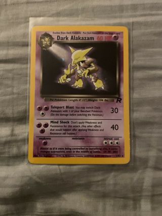 Dark Alakazam - 1/82 - Team Rocket - Holo - Pokemon Card - Exc/near
