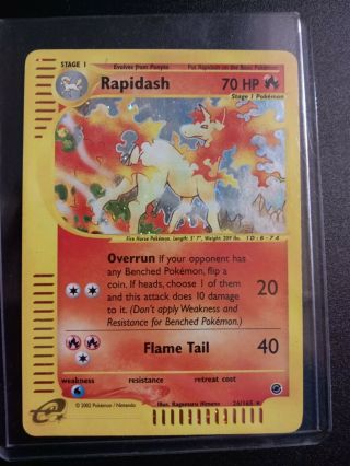 Holo Rapidash Pokemon Card Expedition E - Series 26/165 Near To Lightly Playd