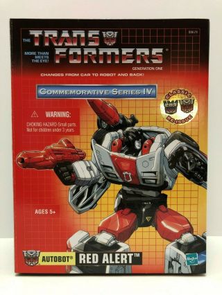 Transformers Commemorative Series Iv Red Alert Mib Generation 1 Re - Issue