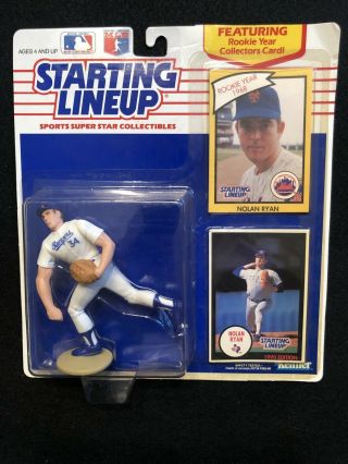 1990 Nolan Ryan Starting Lineup Texas Rangers NY Mets MLB SLU 2