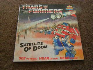 1985 Vintage Transformers " Satellite Of Doom " Read - Along Book & Record Kid Stuff