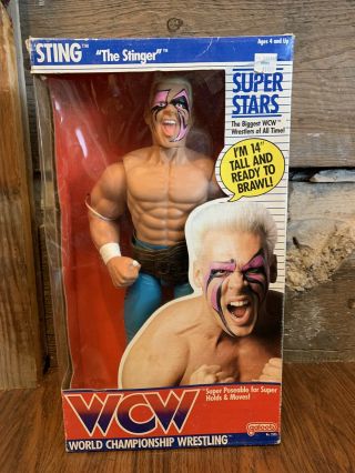 Rare Vintage 90s Wcw 14” Sting Wrestling Figures Wwf Ecw Nwo