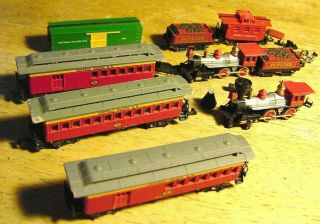 Bachmann N Jupiter Steam Train Central Pacific R.  R.  2 Locos 4 Cars & Caboose