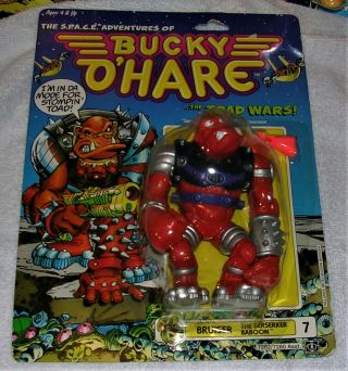4 1990 Bucky O ' Hare MOC Hero Figures Bucky O ' Hare Bruiser Dogstar Willy Du Witt 2