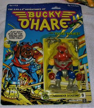 4 1990 Bucky O ' Hare MOC Hero Figures Bucky O ' Hare Bruiser Dogstar Willy Du Witt 3