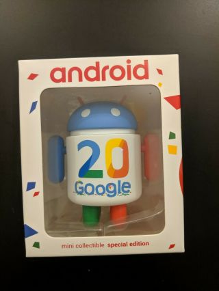 Rare " 20 - Years Of Google " Android Mini Collectible Google Special Edition Figure