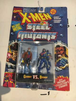 Tas040759 - 1994 Toy Biz Marvel X - Men Steel Mutants Die - Cast Gambit Vs Bishop