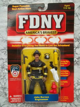 Fdny York City Fire Dept 4 Inch Jake Burnes Fireman Fire Fighter Figure