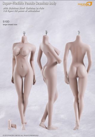 1/6 Scale Tbleague Large Bust Body Flexible 12 " Pale Skin S10d Ph Action Figure
