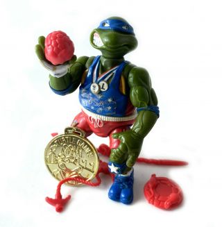 Track N Field Leo Vintage Tmnt Ninja Turtles Figure 100 Complete 1992 Leonardo