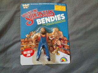 Rare Vintage 1985 Ljn Toys Wwf Wrestling Superstars Bendies Hillbilly Jim Moc Un
