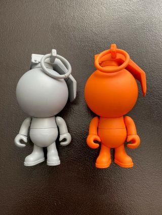 Rare Jamungo Orange & Grey 3” Nade Set 2006 Art Toy Blow Up Doll Playge