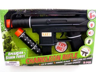 Nato ® 16 " Toy Machine Gun Silencer Flip Stock Sounds Light Battery Operated Usa