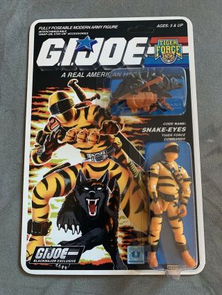 Rare Gi Joe Snake Eyes Tiger Force Black Major Exclusive Moc Rare