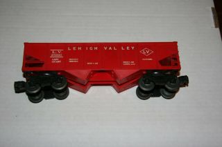 LIONEL POST WAR 6476 LEHIGH VALLEY RED HOPPER,  6057 CABOOSE COMBO,  G/C 3