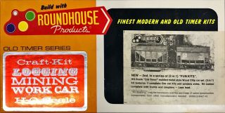 Roundhouse Ho Scale Undecorated Old Timer Wood Chip Car 1501 Kit Started