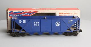 Lionel 6 - 9130 Baltimore & Ohio Blue Quad Hopper Car Ln/box