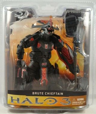 Brute Chieftain Halo 3 Action Figure By Mcfarlane Toys Nib Xbox 360 Series 1