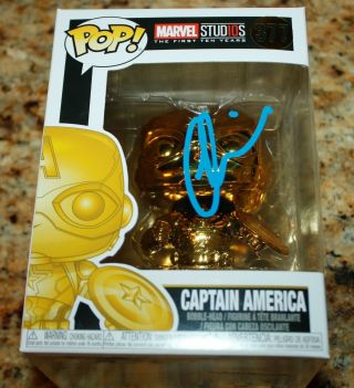 Chris Evans Captain America Avengers Gold Signed Auto Authenticated Funko