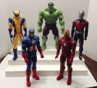 Marvel Action Figures 11 1/2 " Hulk,  Iron Man,  Wolverine,  Antman,  & Capt.  America