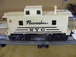 Marx Plastic O Ga 8 Wheel Nyc White " Pacemaker " Caboose