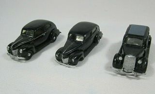 Ho Scale 3 Unbranded Automobiles From The Late 30 