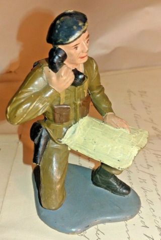 Vintage 1963 Louis Marx Co Large Wwii Canadian Army Soldier 6” Figure Radio Map