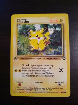 Pikachu 1st Edition Non Holo Jungle 1999 Pokemon Card Nm 25