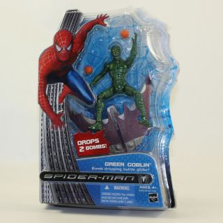 Hasbro - Spider - Man - Green Goblin Bomb Dropping Glider Action Figure Non -