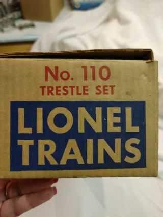Lionel Train 110 Trestle Set W/original Box