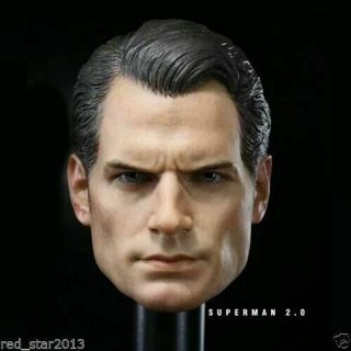 1/6 Scale Man Of Steel Superman Head Sculpt Henry Cavill Head Carving Model Toy