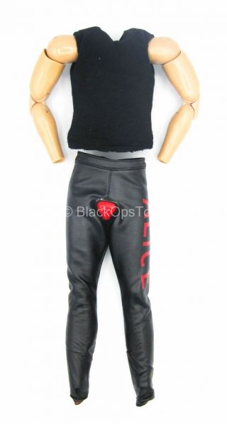 1/6 Scale Toy Alice Cooper - Black Leather - Like Pants W/black Sleeveless Shirt