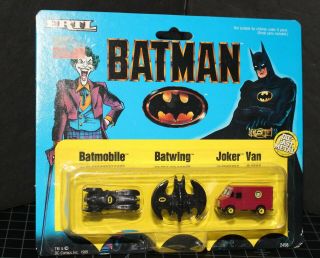 Batman Batmobile Batwing Joker Van 1:128 Micro Armour 15mm Ertl Diecast 1989