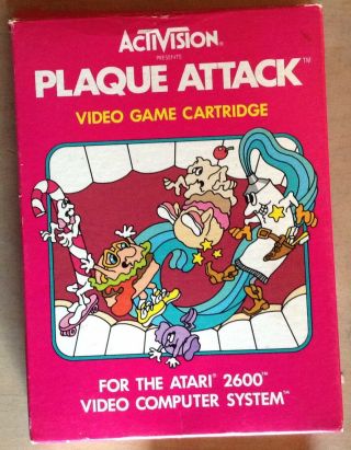 Vintage Video Game Cartridge For Atari 2600/ Sears Arcade.  Plaque Attack 1983