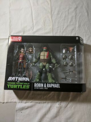 Gamestop Tmnt Vs Batman Exclusive Robin & Raphael Ninja Turtle Figure Set