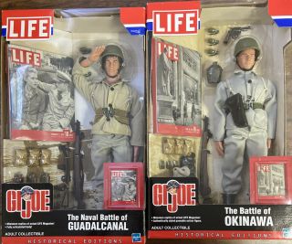 Set Of 2 Life Gi Joe Battle Of Okinawa & Guadalcanal Action Figures Hasbro Nrfb