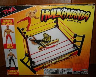 Hulkamania Wrestling Ring Hulk Hogan & Sting Action Figures Tna Wwf Wwe Play Set