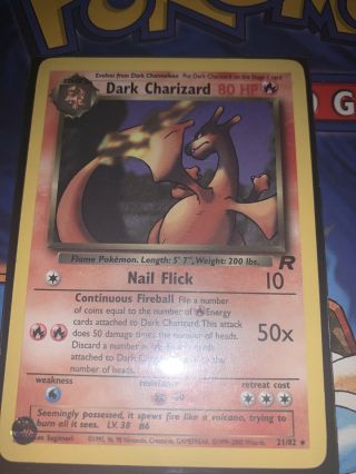 Pokemon Cards Dark Charizard 21/82 Non - Holo Rare Team Rocket Vintage Wotc Nm