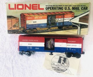 Vintage Lionel Operating U.  S.  Mail Car 9301 O Gauge Train Freight Car 6 - 9301